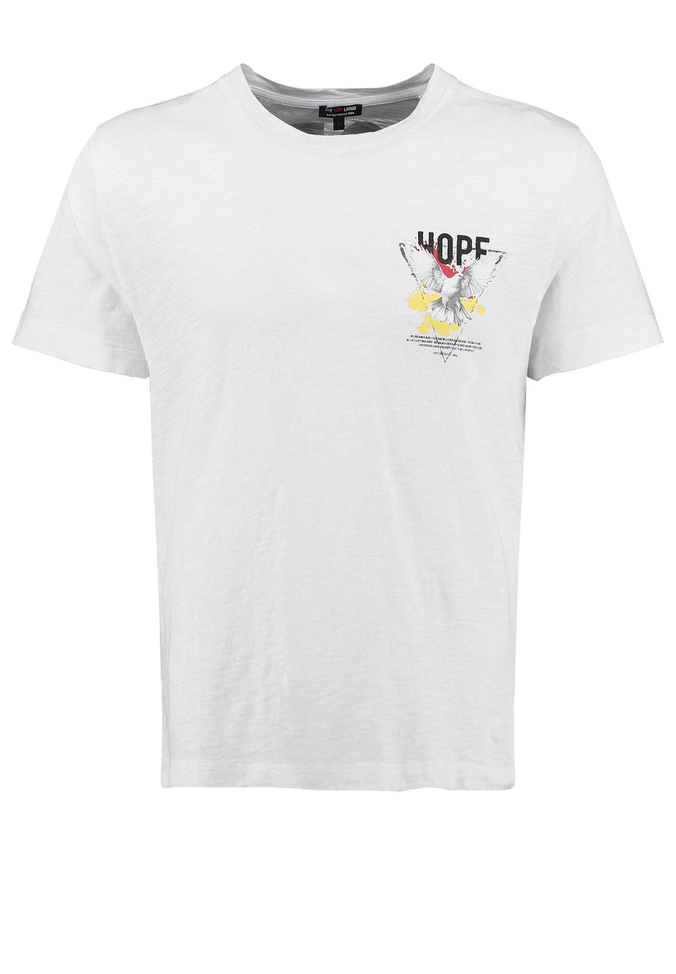 Key Largo T-shirt 'Hope' i vit: framsida