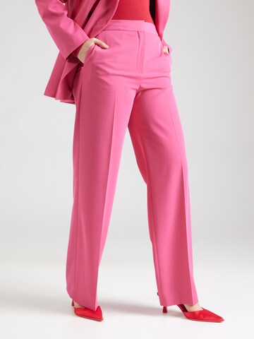 Loosefit Pantaloni con piega frontale 'Hambali' di HUGO in rosa: frontale