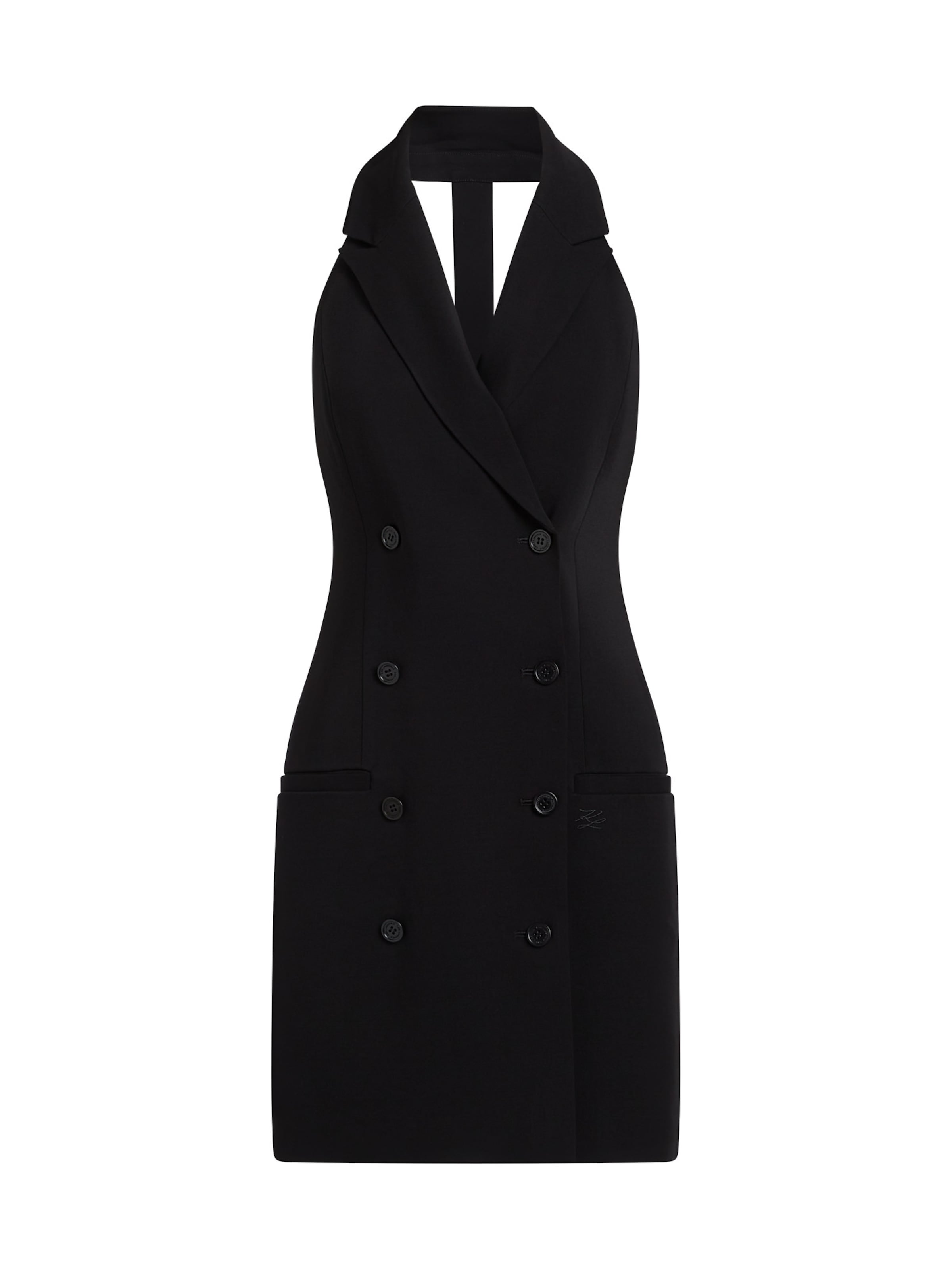 melns Karl Lagerfeld Kleita: no priekšpuses
