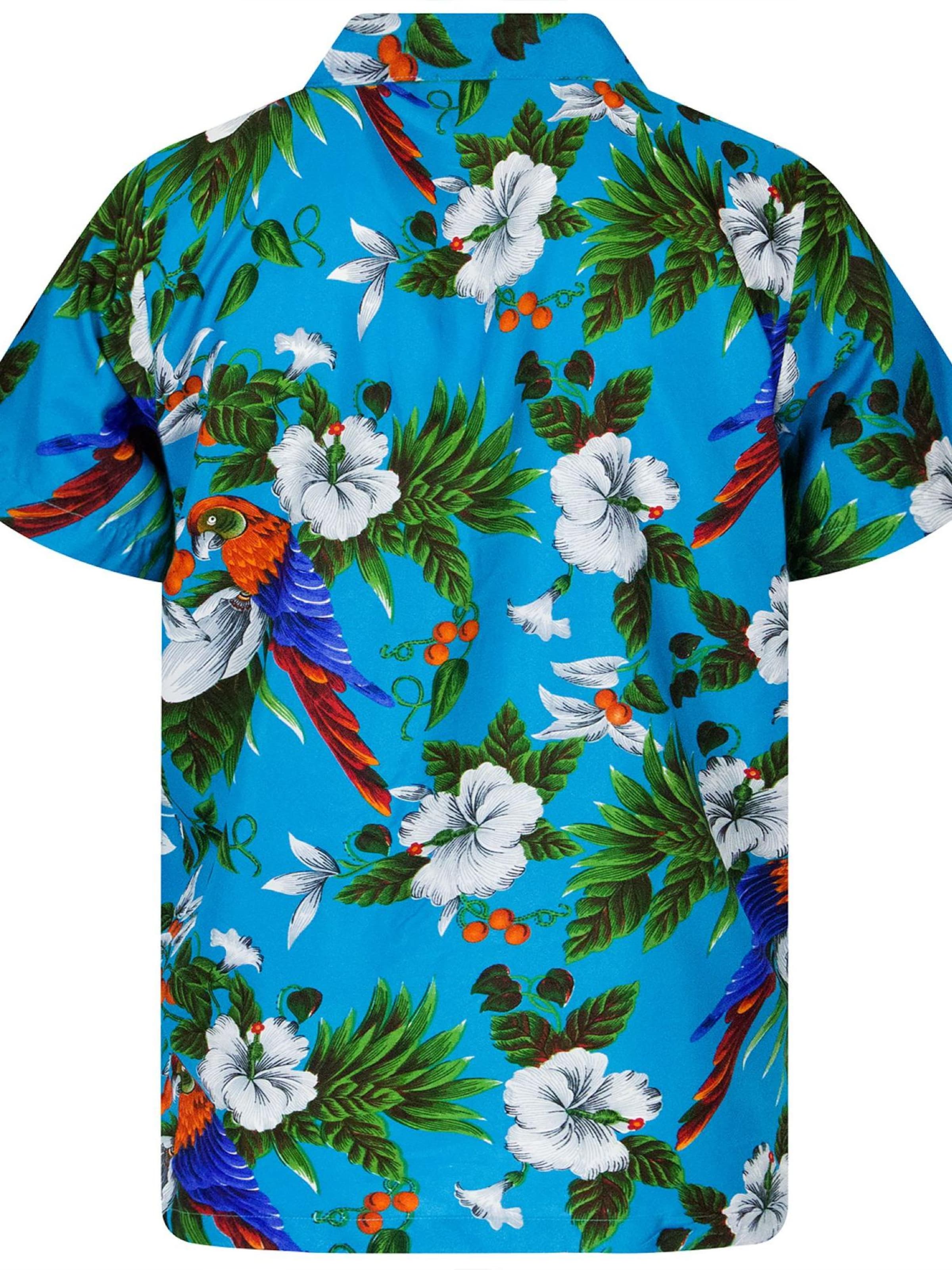 King Kameha Shirt 'Cherryparrot' in Blauw