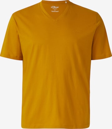 s.Oliver Men Big Sizes Shirt in Yellow: front