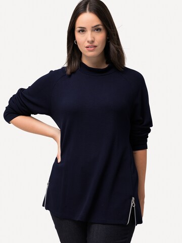 Ulla Popken Sweatshirt in Blauw: voorkant