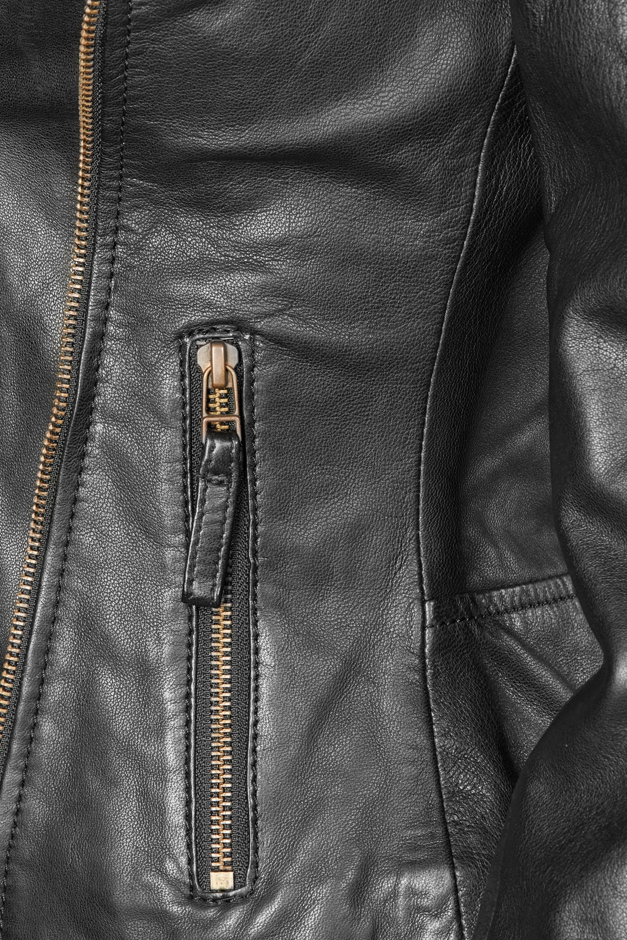 Apple of Eden Lederjacke AOE-114 in Schwarz