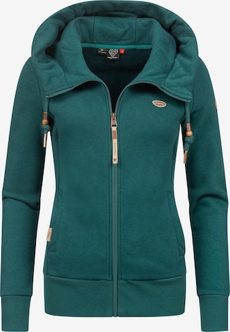 Ragwear Zip-Up Hoodie 'Emer' in Green: front