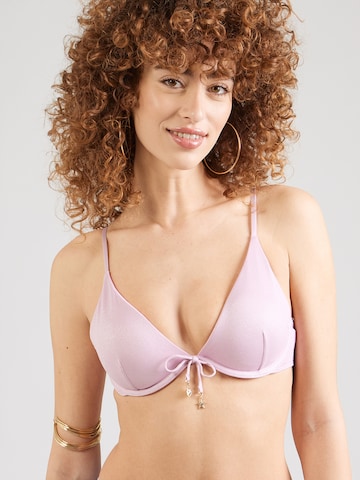 HOLLISTER Σουτιέν για T-Shirt Τοπ μπικίνι σε ροζ: μπροστά