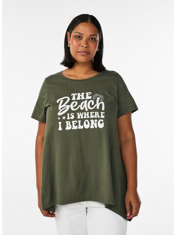 Zizzi Shirt 'VMY' in Green: front