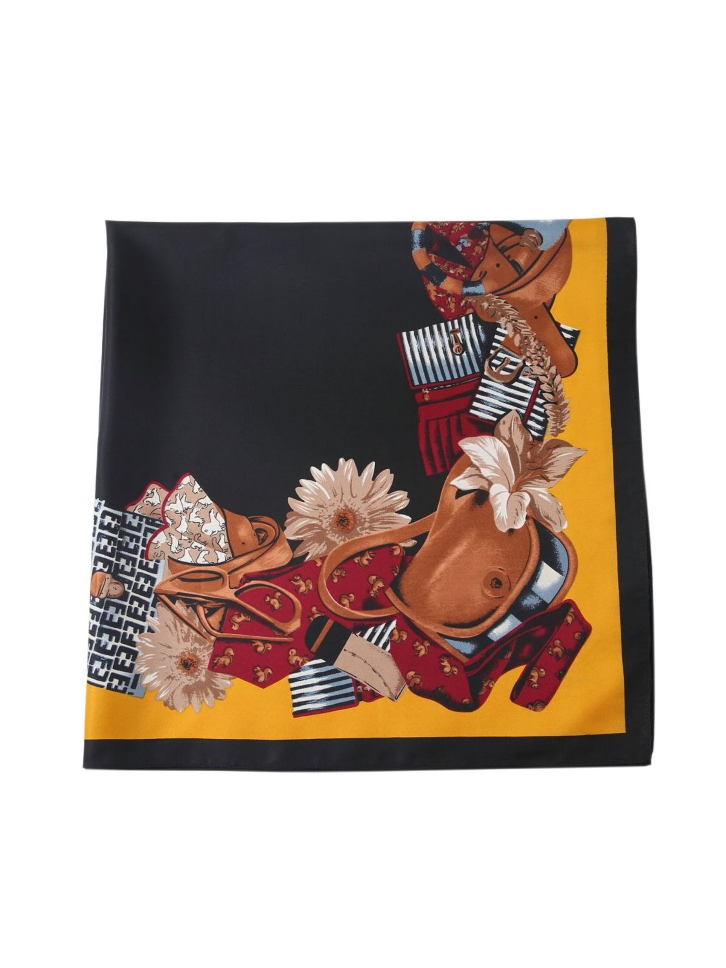 Écharpe 'Grand carré de Soie Tutti Zoé' alberto cabale en noir