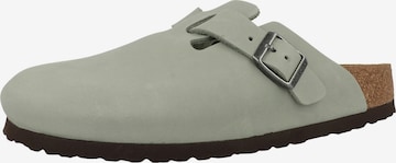 BIRKENSTOCK - Sapato aberto 'Boston' em verde: frente