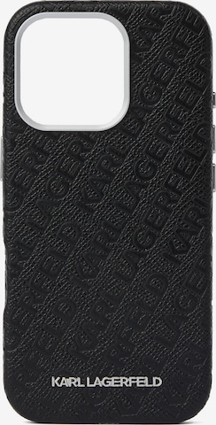 Karl Lagerfeld Älypuhelimen suojakotelo 'iPhone 16 Pro' värissä musta: etupuoli