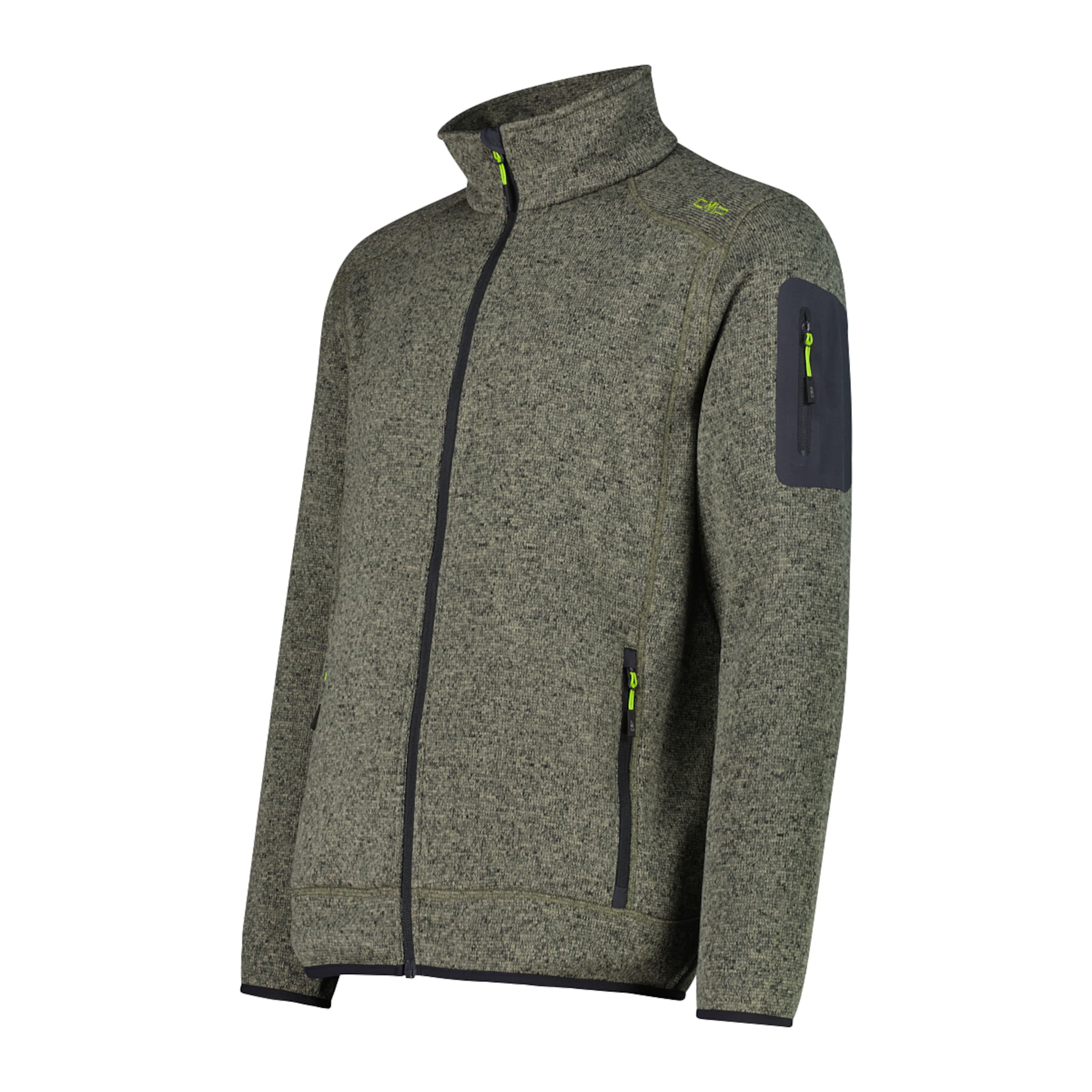 CMP Athletic Fleece Jacket in Green: front