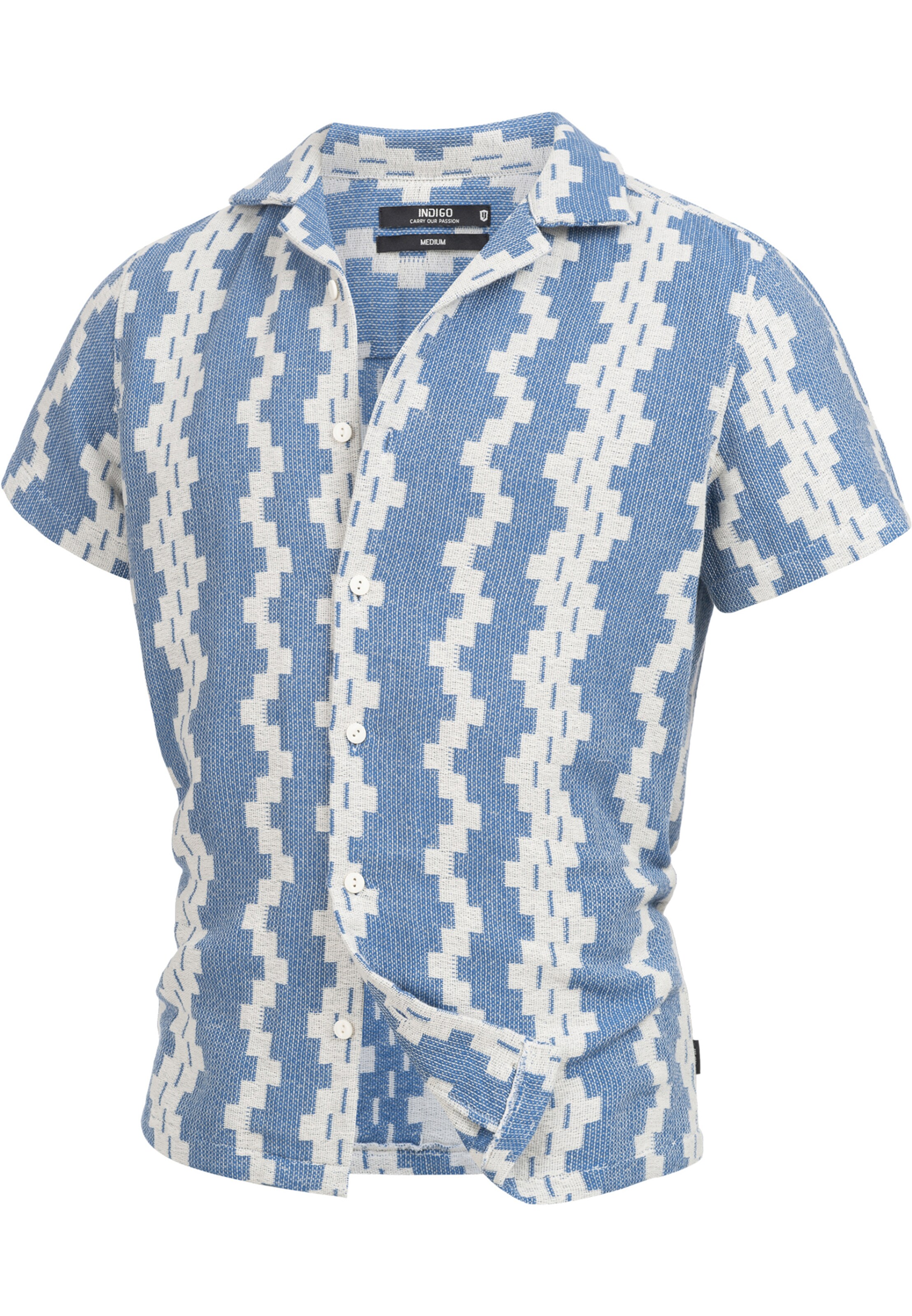 INDICODE JEANS Button Up Shirt 'INCosby' in Blue: front