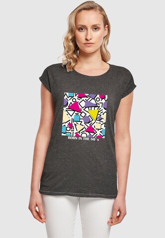 Mister Tee Shirt 'Geometric Retro' in Grijs: voorkant