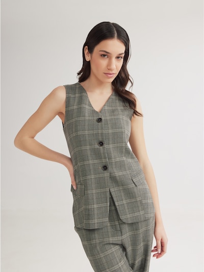 4TAILORS Γιλέκο 'Scottish' σε XL σε ανοικτό μπεζ / σκούρο καφέ / γκρι μελανζέ, Άποψη προϊόντος