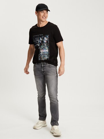 Cross Jeans T-Shirt in Schwarz