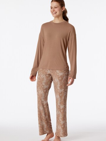 SCHIESSER Pajama ' Selected Premium ' in Beige: front