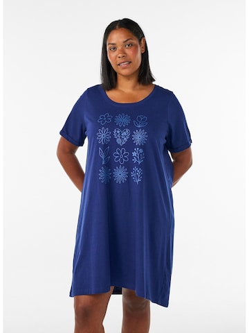Chemise de nuit 'Mally' Zizzi en bleu