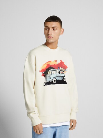 Bershka Sweatshirt in Weiß: Vorderseite