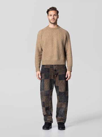 YVZ Denim Baggy Jeans 'Saturn' in Brown: front