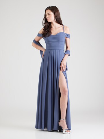 Robe de soirée mascara en bleu