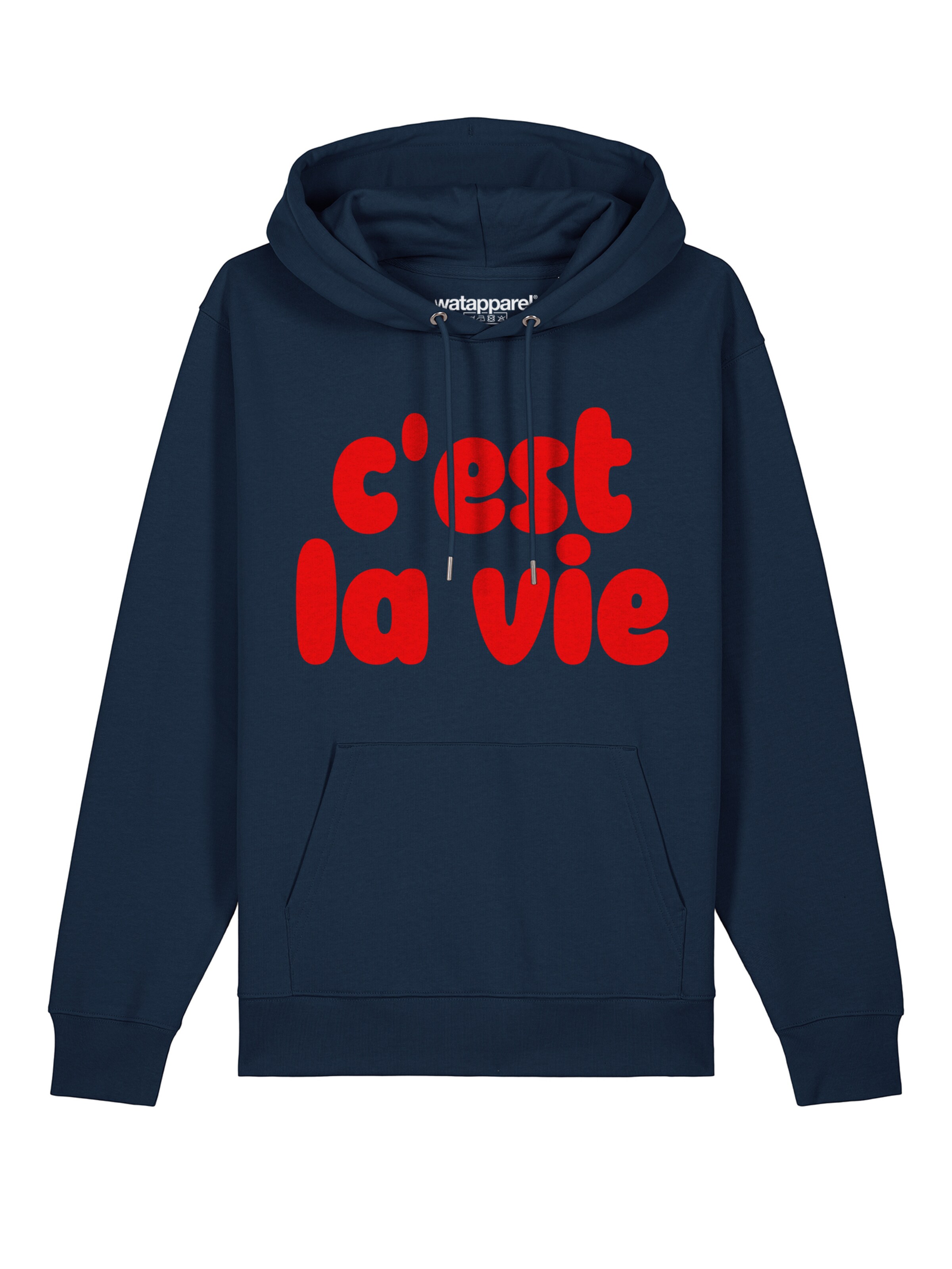Watapparel Sweatshirt 'Cest la vie' in Blue: front