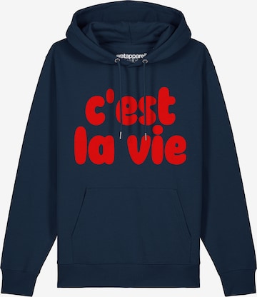 Watapparel Sweatshirt 'Cest la vie' in Blue: front
