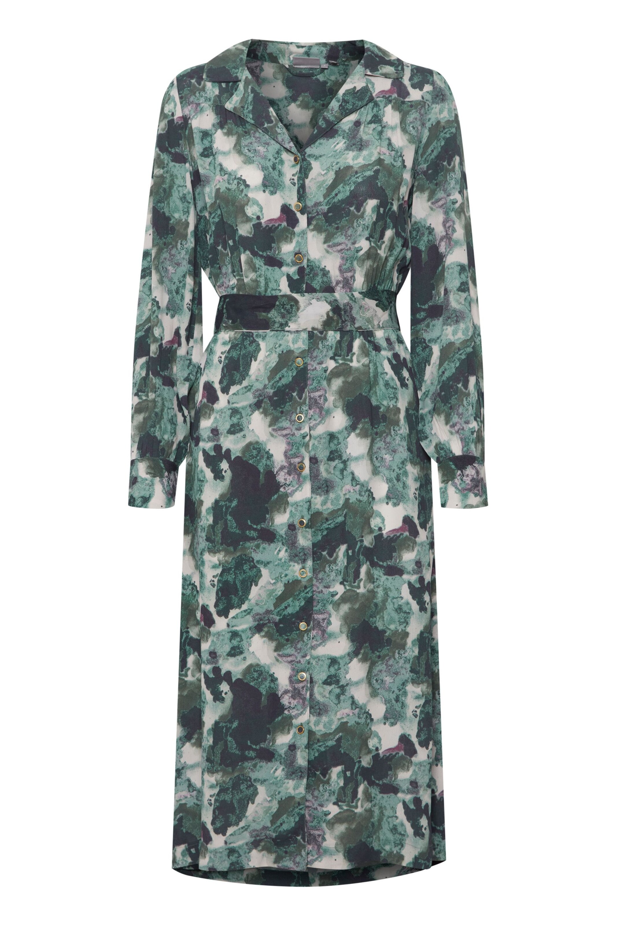 Fransa Blousejurk 'Dana' in Groen: voorkant