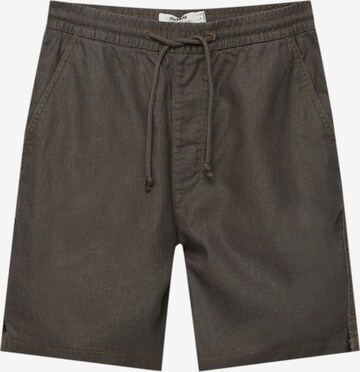 Pull&Bear Regular Pants in Brown: front