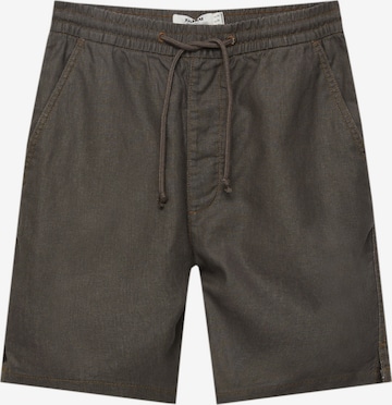 Pull&Bear Normalny krój Spodnie w kolorze brązowy: przód