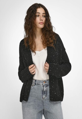 Peter Hahn Knit Cardigan in Black: front