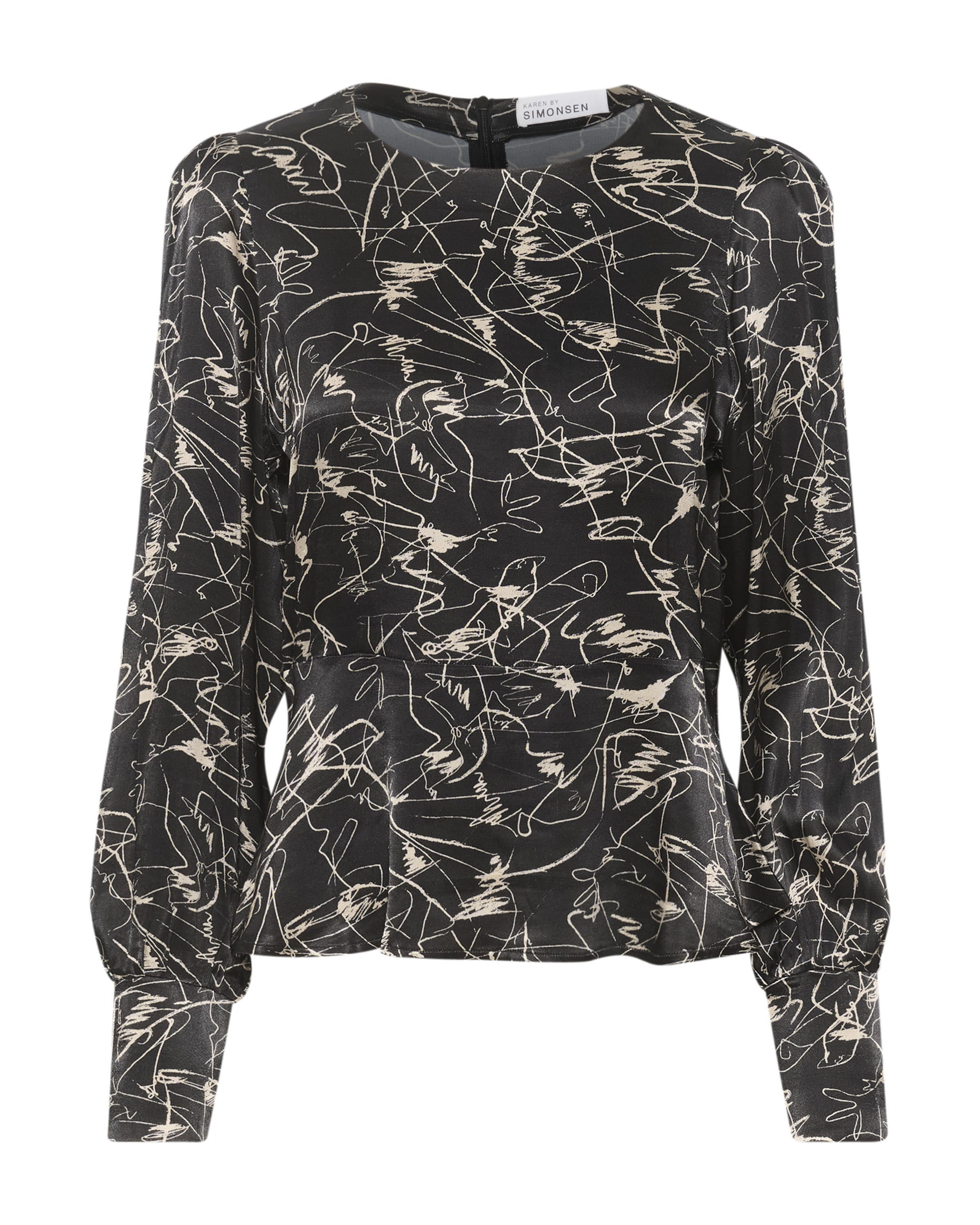 KAREN BY SIMONSEN Блуза 'Marbella' в черно: отпред