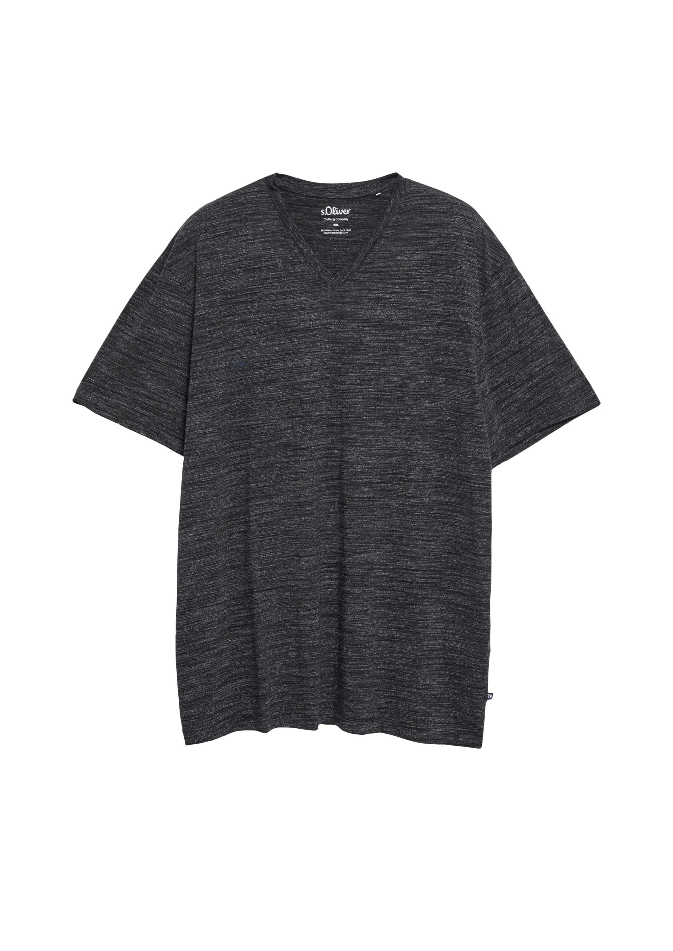 s.Oliver Men Big Sizes Shirt in Black: front