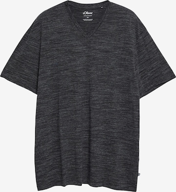 s.Oliver Men Big Sizes Shirt in Black: front
