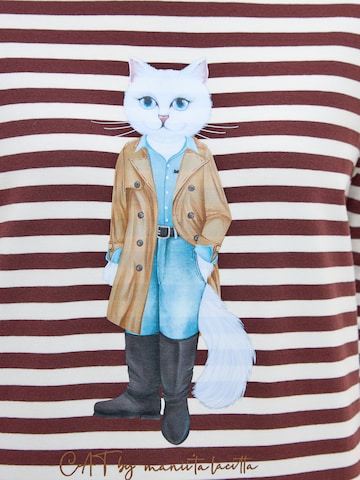 T-shirt 'Cat in Trench' Cat e Lolette en marron