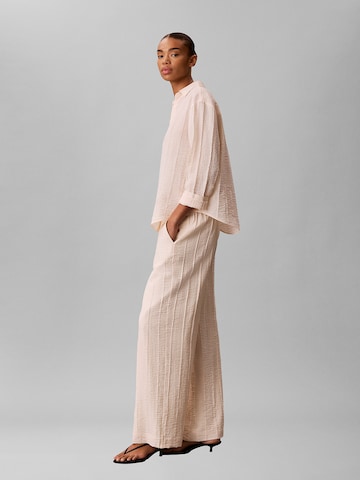 Calvin Klein Loosefit Broek 'Relaxed Sheer' in Beige