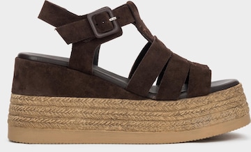 Estro Sandal '165-10094-1' i brun: framsida