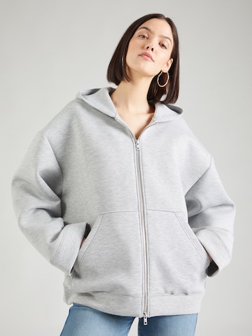 WEEKDAY Zip-Up Hoodie in Grey: front