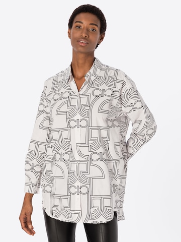comma casual identity Blouse in Wit: voorkant