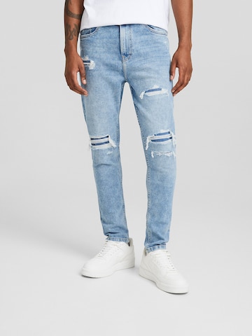 Bershka Skinny Jeans in Blue: front