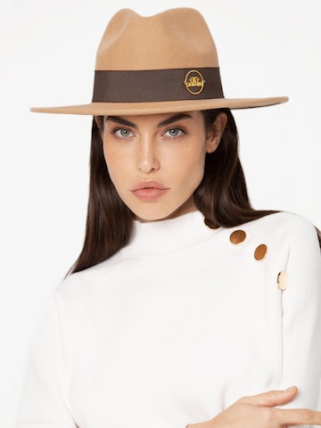 Giodoro Hattu 'Alvossi Fedora Felt Hat with Brown Ribbon' värissä beige