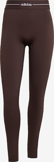 ADIDAS PERFORMANCE Pantalon de sport 'Hyperglam' en brun foncé / blanc, Vue avec produit