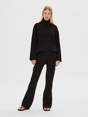 SELECTED FEMME Flared Pants 'KARO' in Black