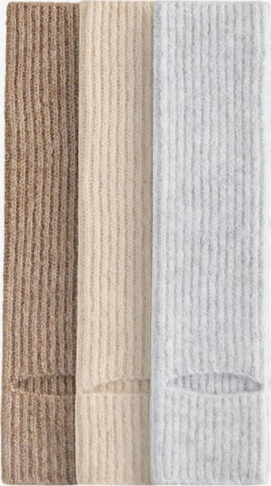 Pirštinės be pirštų galų iš The Set, spalva – kremo / brokato spalva / pilka, Prekių apžvalga