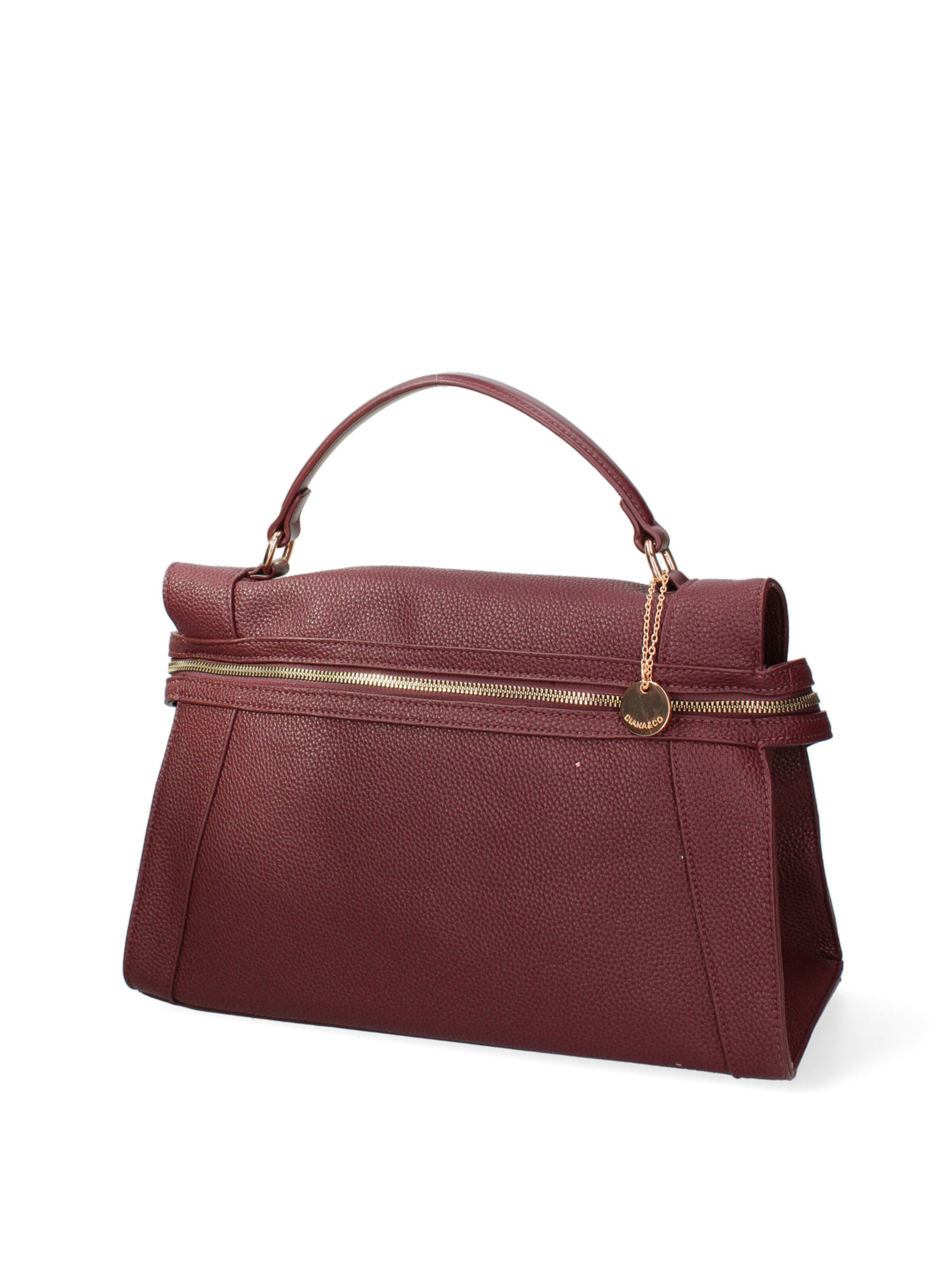 Borsa a mano 'Borsa a Mano Donna Ecopelle - Zip e Tracolla Rimovibile' di Diana&Co. in rosso