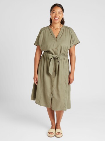 ONLY Carmakoma Платье-рубашка 'CARCARO' в Зеленый: спереди