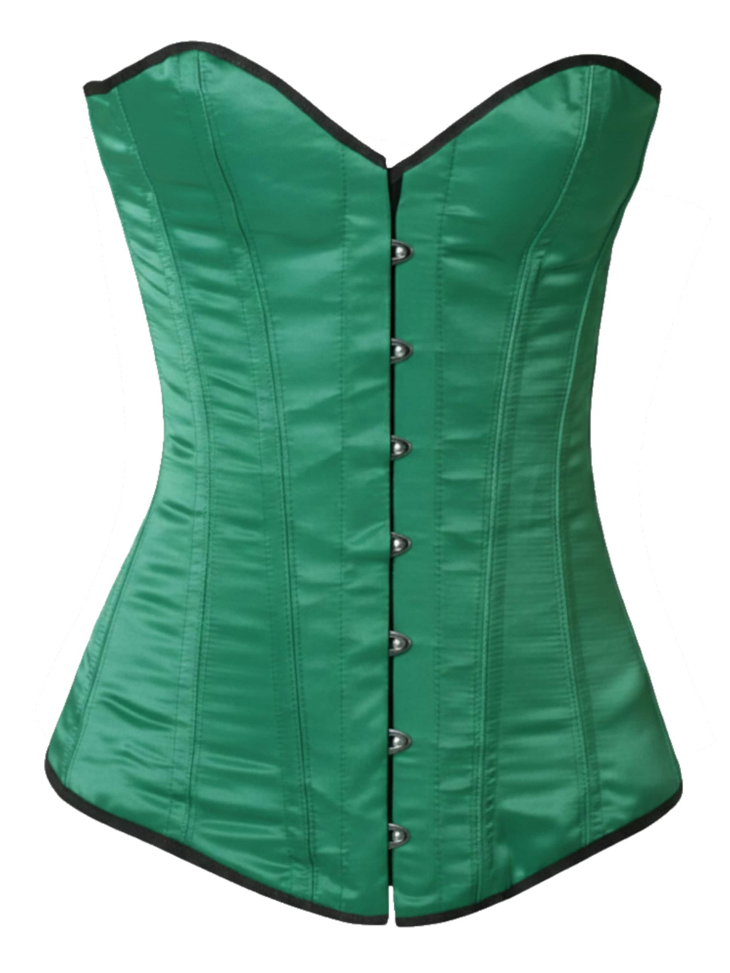 fapedo Bodice 'Satin Vollbrust Korsett Corsage sx99' in Green: front