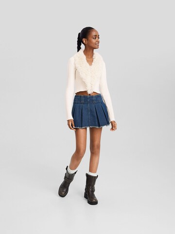 Bershka Knit Cardigan in Beige
