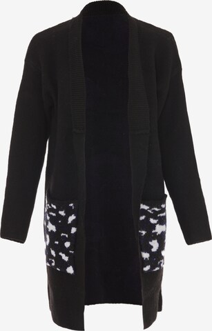 IMANE Knit Cardigan in Black: front