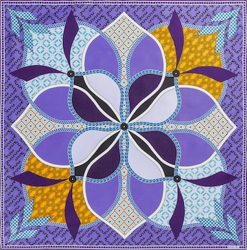 Foulard ' FLOWER MANDALA ' di Roeckl in lilla: frontale