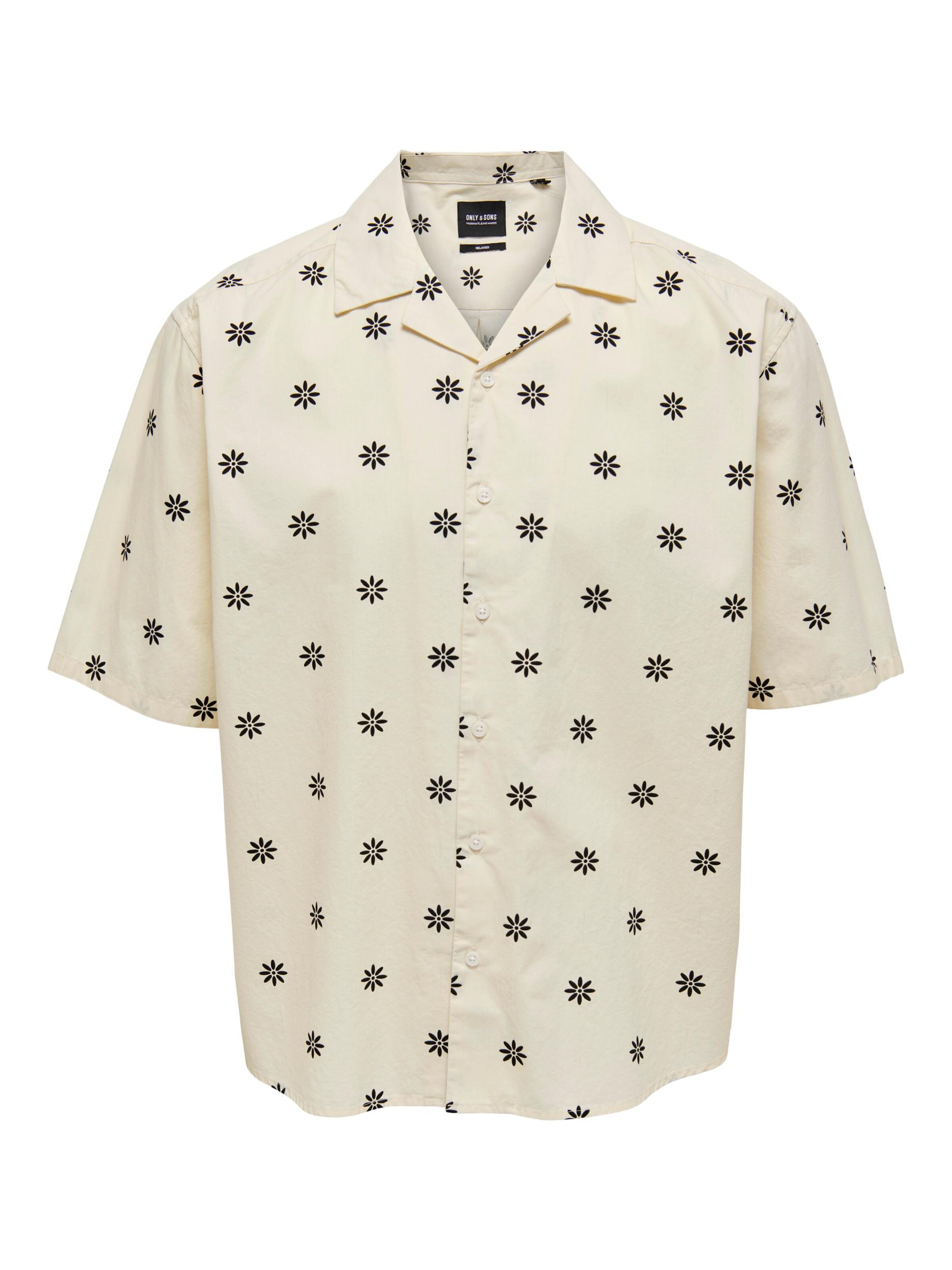 Only & Sons Comfort fit Overhemd 'Tie' in Beige: voorkant