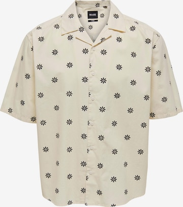 Comfort fit Camicia 'Tie' di Only & Sons in beige: frontale